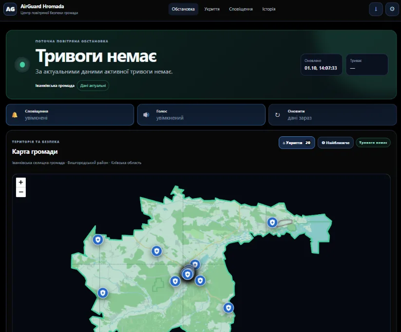 AirGuard Hromada - Центр повітряної безпеки громади
